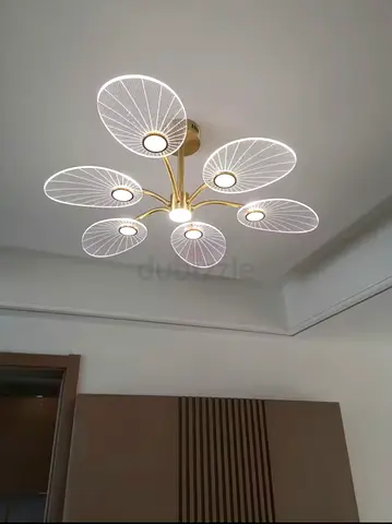 2x Modern led chandelier pendant ceiling light golden