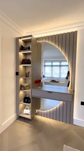 Sleek Modern Wardrobe with Integrated Lighting