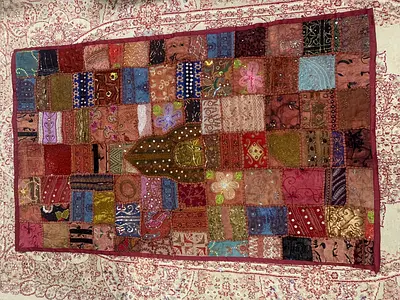 Vintage handmade hanging rug