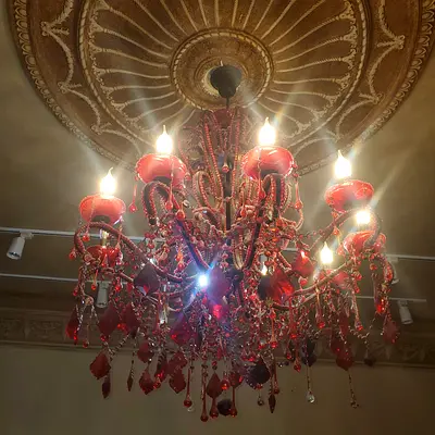 Elegant Red Chandelier for a Touch of Glamour