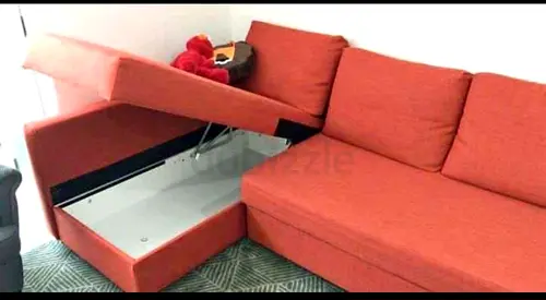 Ikea Versatile Orange Sofa with Storage