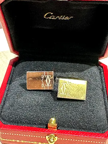 Luxurious Cartier Cufflinks in Elegant Case