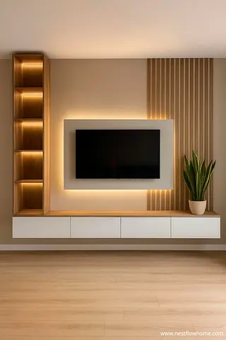 Elegant Entertainment Center with Modern Design