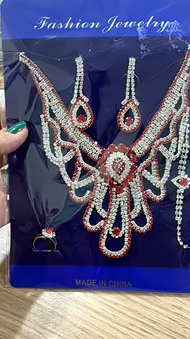 Stunning Red and Silver Fashion Jewelry Set