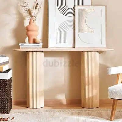 Natural Travertine unfilled marble Stylish Modern Console Table for Chic Interiors