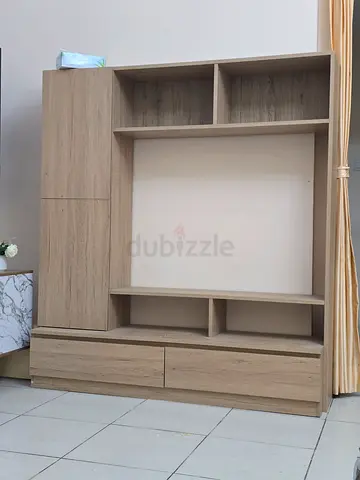 Elegant Wooden Entertainment Center with Storage