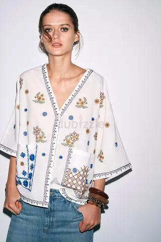 Zara Boho Embroidered Top