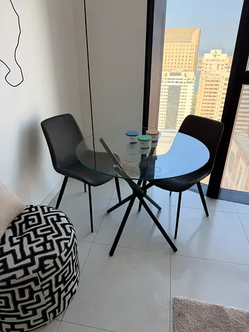 Stylish Glass Dining Table with Chairs 2 seater