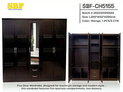 Stylish Five Door Wardrobe for Maximum Storage