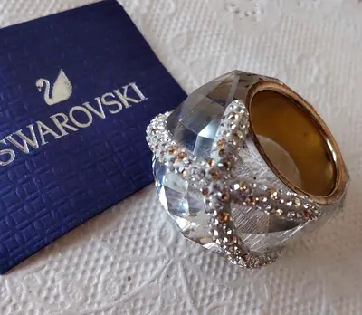 Swarovski Nirvana Ring Crystal Swaro Diamond Ring Limited. Pre-Owned / No Box.