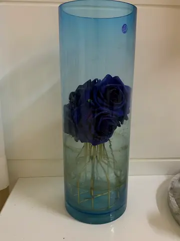 Beautiful Blue Rose Decorative Vase