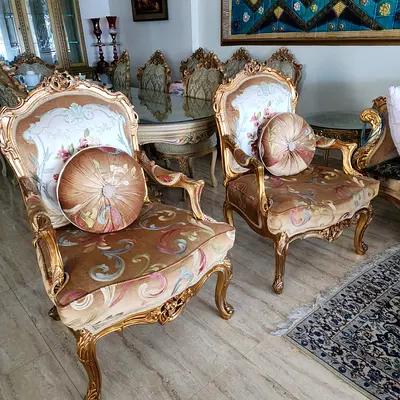 Elegant Vintage French Style 2 Chairs