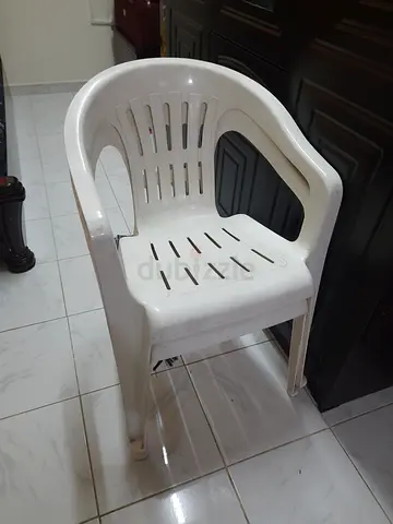 Sturdy White Plastic Chair and T-Table for Sale