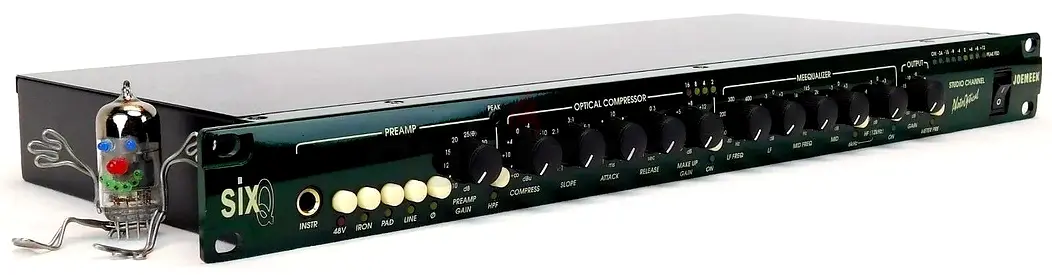 Joemeek Six-Q Channel Strip – Professional Preamp, EQ  Optical Compressor Rackmount • AC100V • Stud