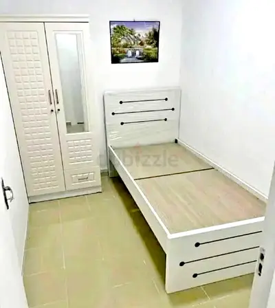 Modern White Bed and Wardrobe Set for Sale