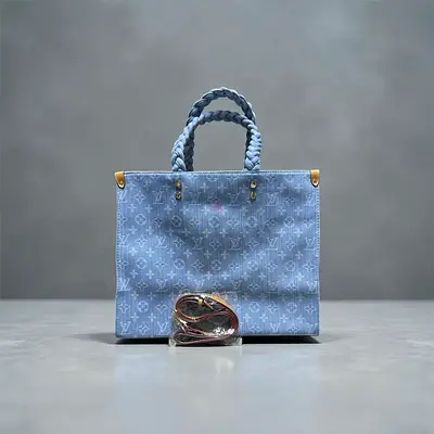Elegant Louis Vuitton Blue Tote Bag