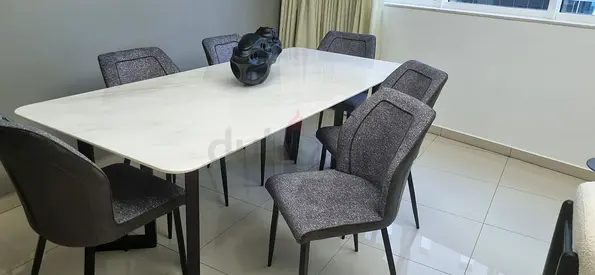Modern Marble Dining Set with Stylish Chairs