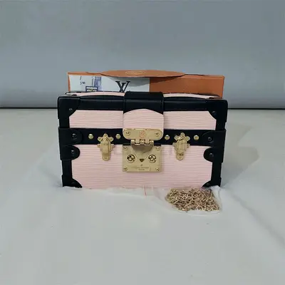 Stylish Louis Vuitton Inspired Handbag - Pink  Black Elegance!