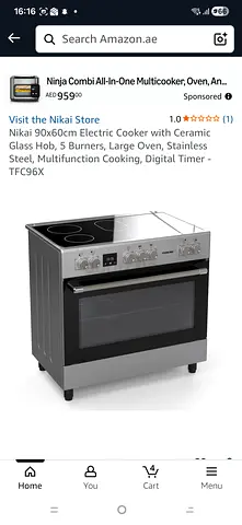 Nikai 90x60cm Electric Cooker with Multifunction Cooking
