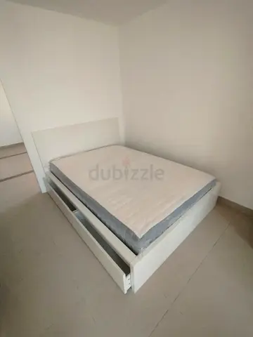 IKEA Malam double bed 140×200cm bed with 2 storage drawers underneath and Ikea mattress