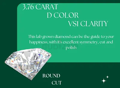 Impressive Lab Grown Diamond - 3.76 Carat D Color, VS1 Clarity