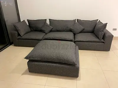 Marina home luscious feather filled sofa with footstool