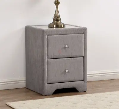 Stylish Gray Nightstand with Two Drawers