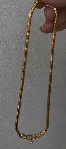 18k gold plated on 925pure silver necklace studded with American diamonds