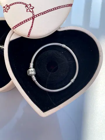 PANDORA 925marked Silver Bracelet with 4 Unique 925 silver charms