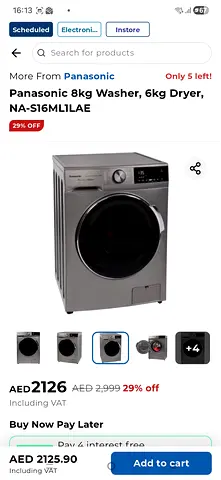 Panasonic 8kg Washer and 6kg Dryer - Excellent Condition
