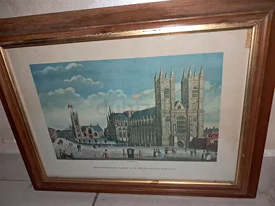 Beautifully Framed Vintage Art Print of Westminster Abbey