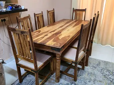 Beautiful Solid Wood Dining Table 8 chairs  must go as soon as possible for moving