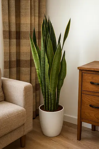 Thick one meter Snake plant in ceramic pot (Indoor)