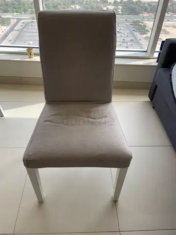 IKEA  Chair, white/Gunnared medium grey(2 pack)