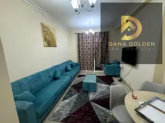 Two bedrooms, a living room, two bathrooms, a large area with a balcony, high floor