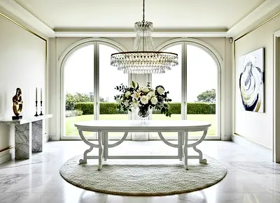 LARGE WHITE DINING TABLE 8 SEATER