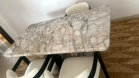 Elegant Marble Dining Table with Stylish Chairs