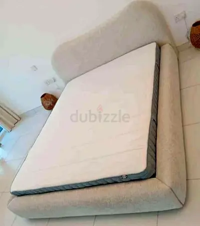 Queen Size Boucle Bed Frame With Optional Mattress