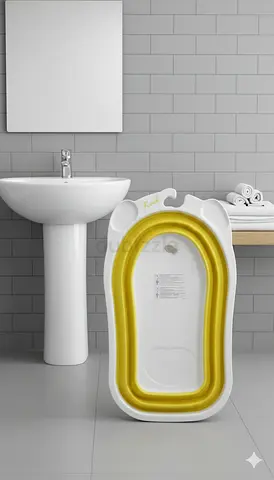 Compact and Convenient Folding Baby Bathtub in green
