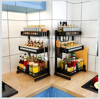 Stylish Kitchen Organizer Rack for Condiments and Spices