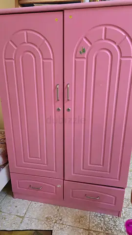 Charming Pink Wardrobe with Two Doors and spacious space inside.