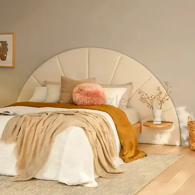 Queen Headboard - Ivory Wool Bouclé