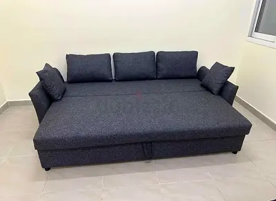 Ikea Comfortable Grey Sofa with Chaise Lounge