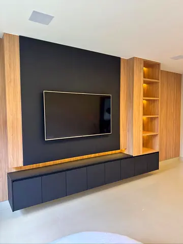 Modern Entertainment Center with Stylish Background