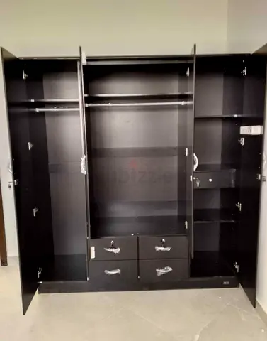Sturdy Black Wardrobe with Ample Storage Space