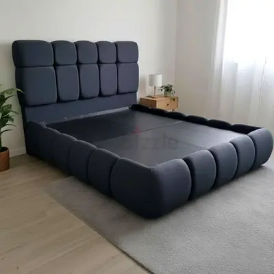 Comfortable Modern Bed with Soft Headboard