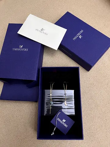 Authentic Swarovski drop earrings FULL SET tissot seiko cartier pandora rado 18k 21k 22k gold tumi