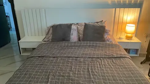 Elegant Bed with Comfortable Nightstands for Sale