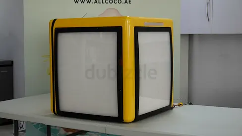 Food Delivery Box for Bikes (Yellow, 45 CM * 45 CM * 45 CM Front Open, White LED  Red LED-Brake