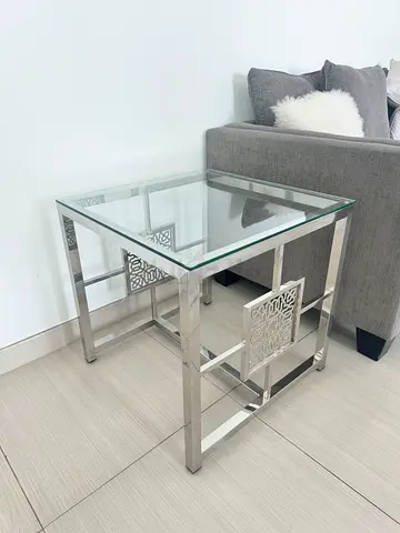 Modern sleek silver side table